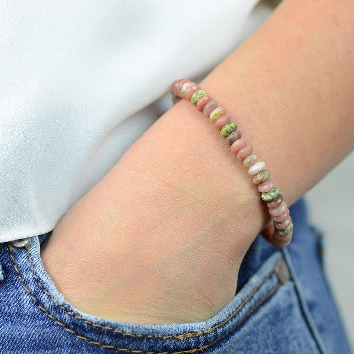 Bracelet Boho "Soulagement" Rose - lespierresdubienetre