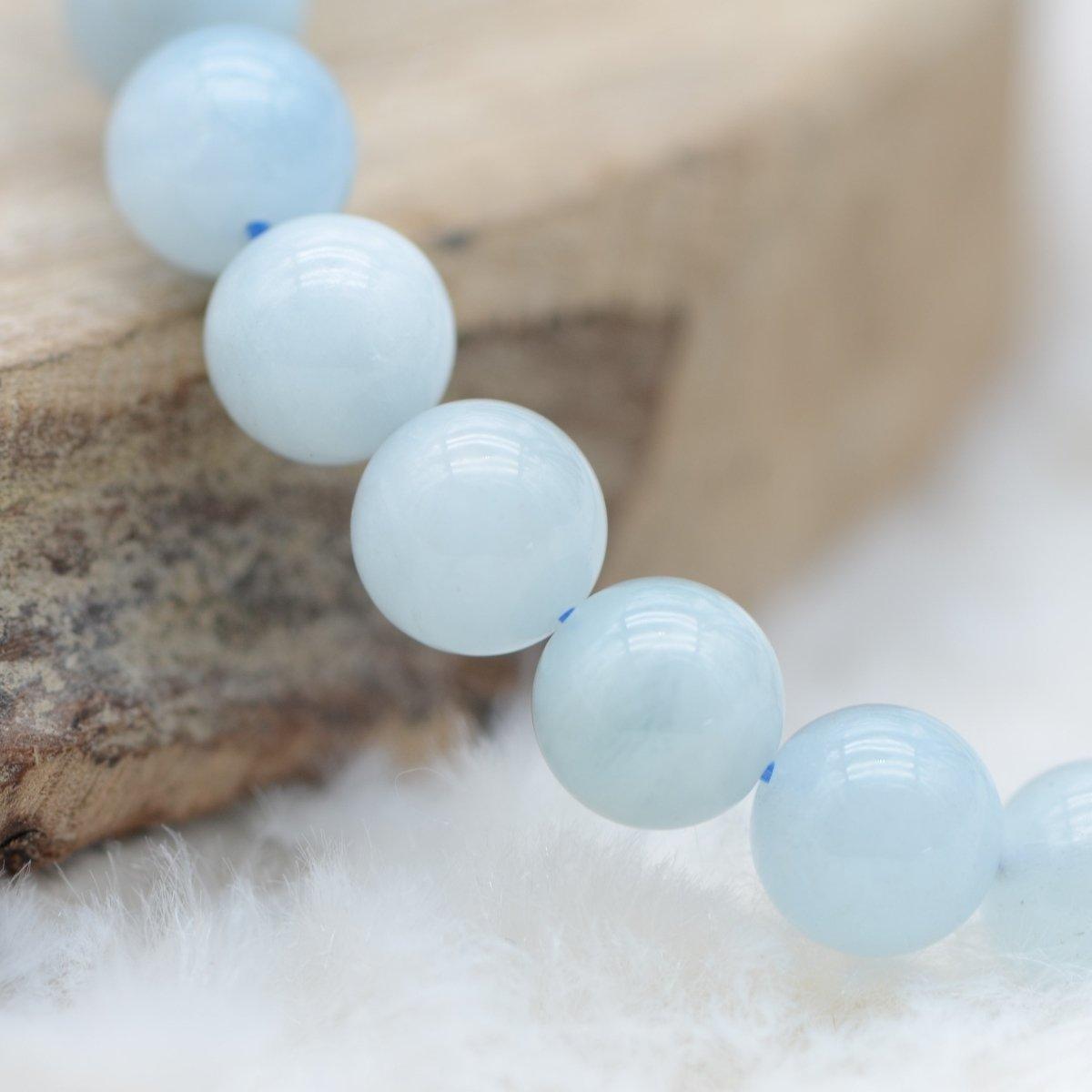 Bracelet "Bonheur" en Aigue-Marine - lespierresdubienetre