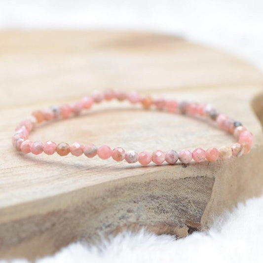 Bracelet "Compassion" en Rhodochrosite à facettes - lespierresdubienetre