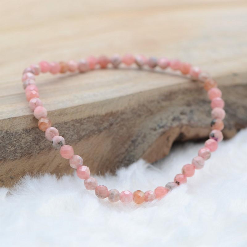 Bracelet "Compassion" en Rhodochrosite à facettes - lespierresdubienetre