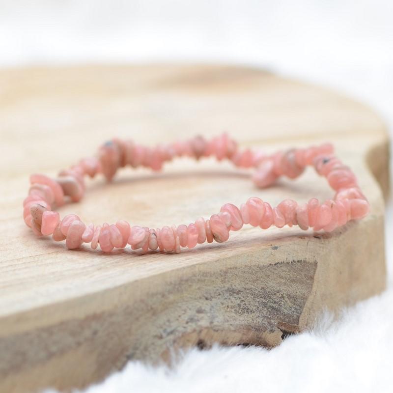 Bracelet "Compassion" en Rhodochrosite Chip - lespierresdubienetre