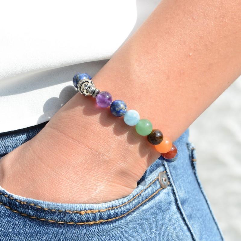 Bracelet "Contrôle des 7 Chakras" en Lapis Lazuli - lespierresdubienetre