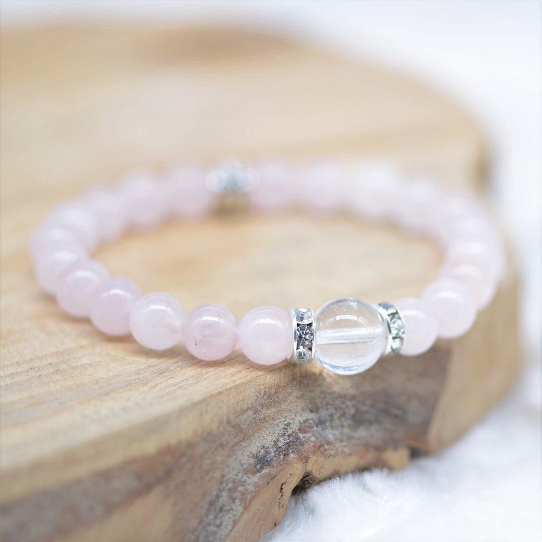 Bracelet Cristal "Amour" en Quartz Rose - lespierresdubienetre