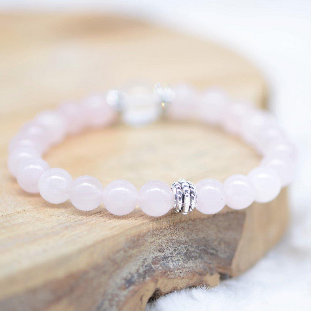 Bracelet Cristal "Amour" en Quartz Rose - lespierresdubienetre