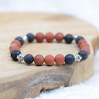 Bracelet "Joie Protectrice" en Jaspe Rouge Dépoli et Pierre de Lave - lespierresdubienetre