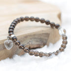 Bracelet "Lucidité" en Quartz Fumé (Coeur en Quartz) - lespierresdubienetre