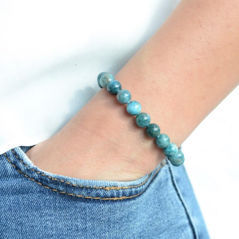 Bracelet "Motivation" en Apatite Bleue - lespierresdubienetre