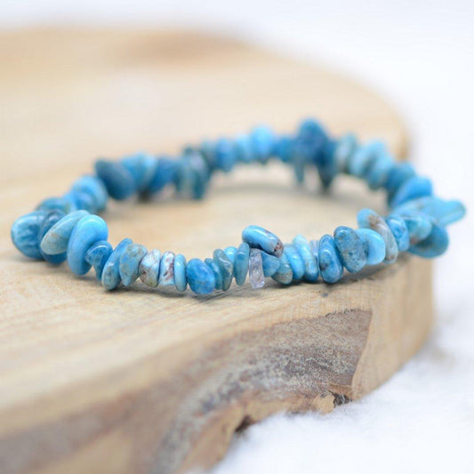 Bracelet "Motivation" en Apatite Bleue Chip - lespierresdubienetre