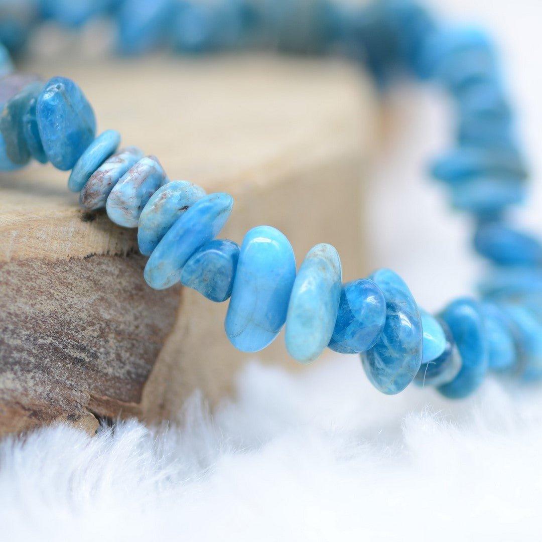 Bracelet "Motivation" en Apatite Bleue Chip - lespierresdubienetre