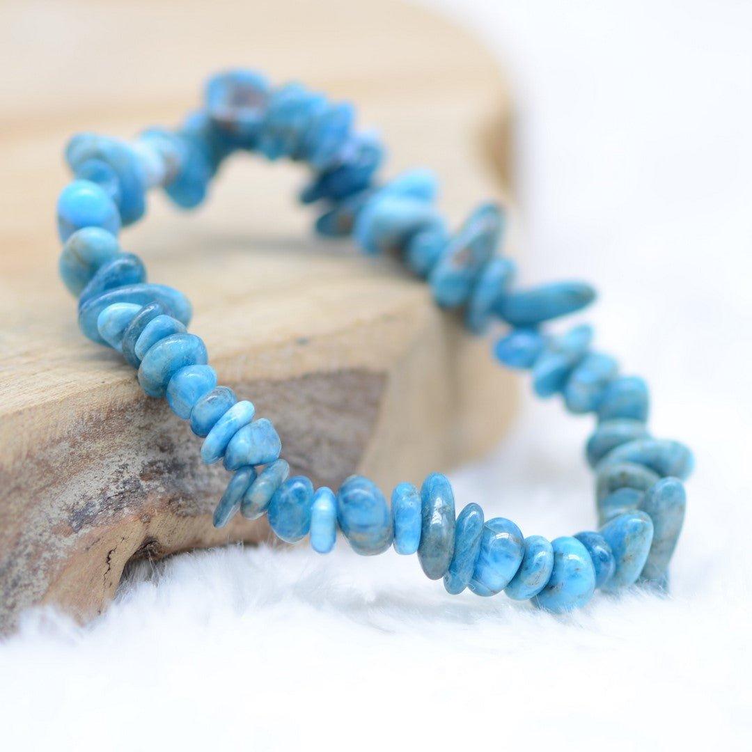 Bracelet "Motivation" en Apatite Bleue Chip - lespierresdubienetre