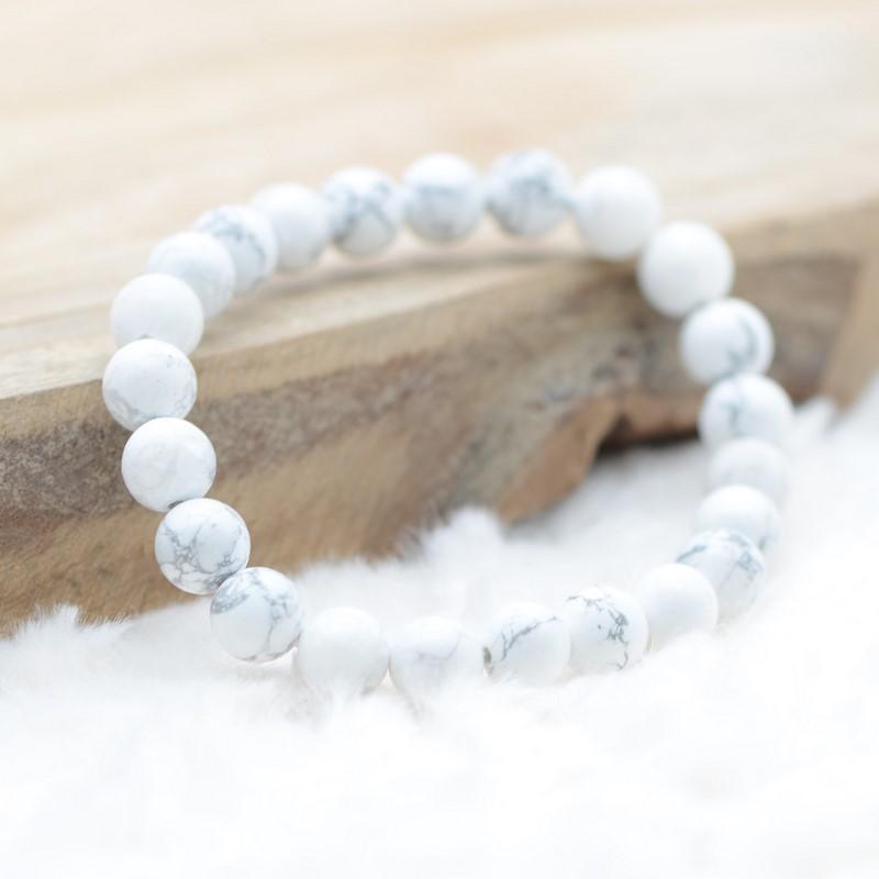 Bracelet "Patience" en Howlite - lespierresdubienetre