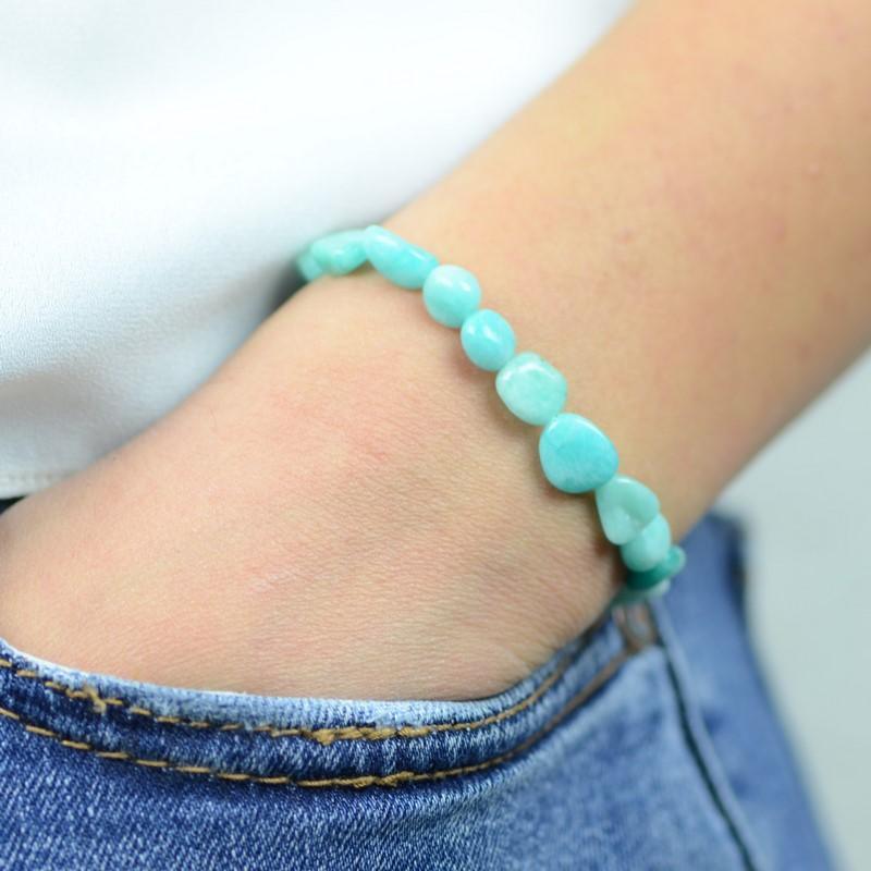 Bracelet roulé "Apaisement" en Amazonite du Brésil - lespierresdubienetre