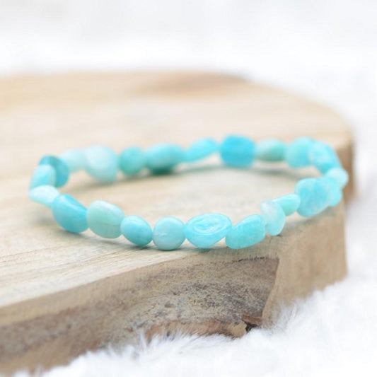 Bracelet roulé "Apaisement" en Amazonite du Brésil - lespierresdubienetre