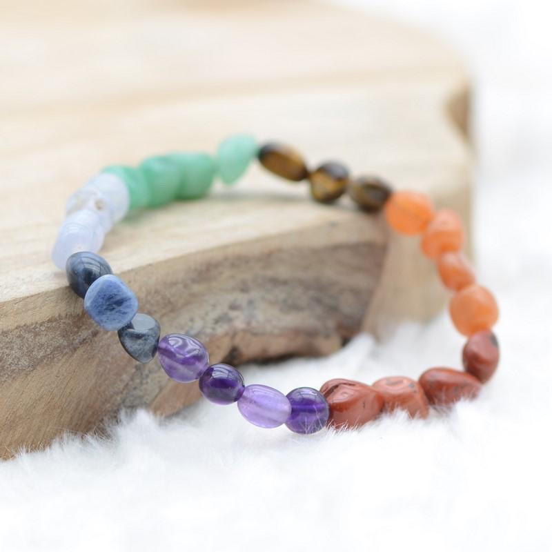 Bracelet roulé "Energie des 7 Chakras" - lespierresdubienetre