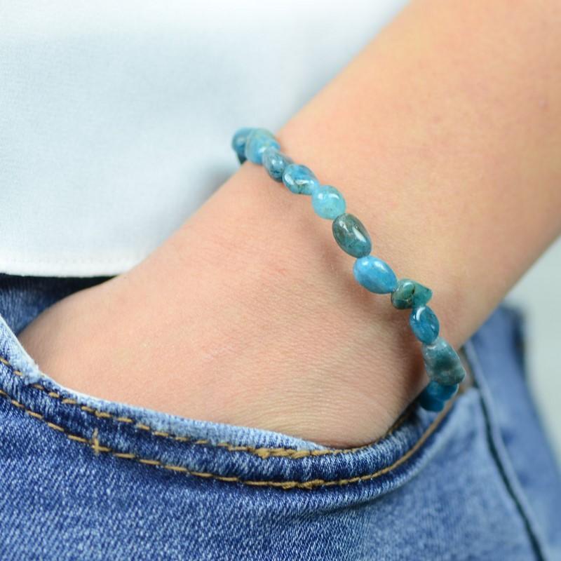 Bracelet roulé "Motivation" en Apatite Bleue - lespierresdubienetre