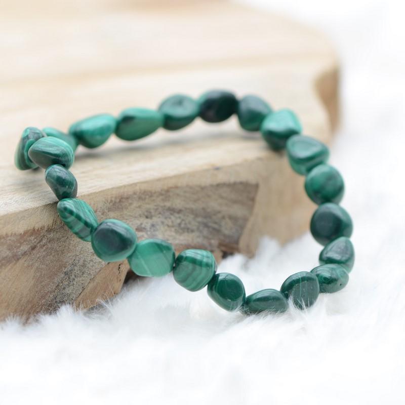 Bracelet roulé "Paix" en Malachite - lespierresdubienetre