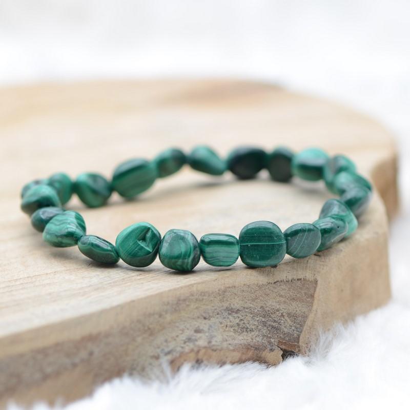 Bracelet roulé "Paix" en Malachite - lespierresdubienetre