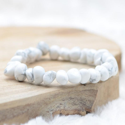 Bracelet roulé "Patience" en Howlite - lespierresdubienetre