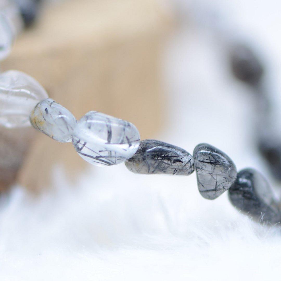 Bracelet roulé "Purification et Protection" en Quartz & Tourmaline Noire - lespierresdubienetre