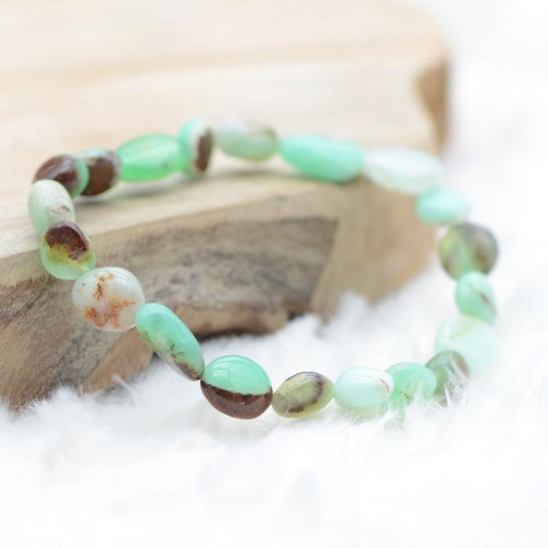 Bracelet roulé "Réconfort" en Chrysoprase - lespierresdubienetre