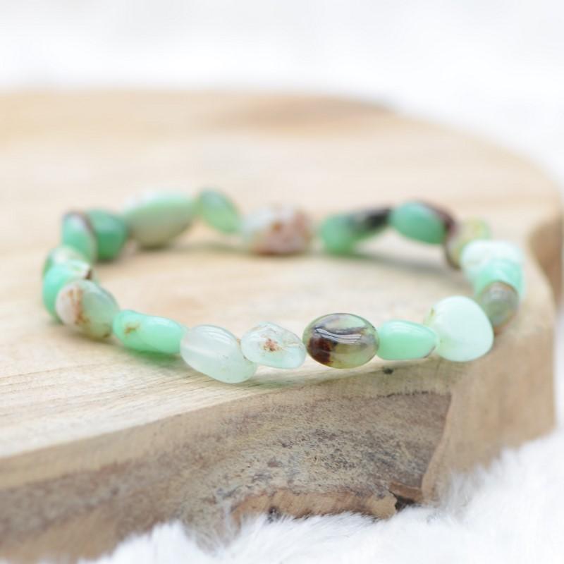 Bracelet roulé "Réconfort" en Chrysoprase - lespierresdubienetre