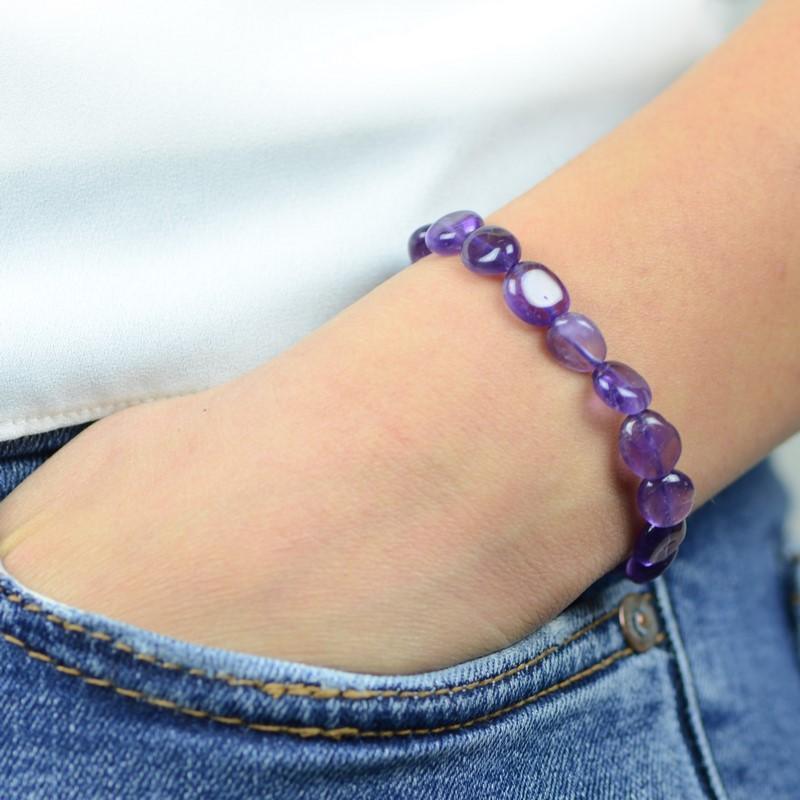 Bracelet roulé "Sagesse" en Améthyste - lespierresdubienetre