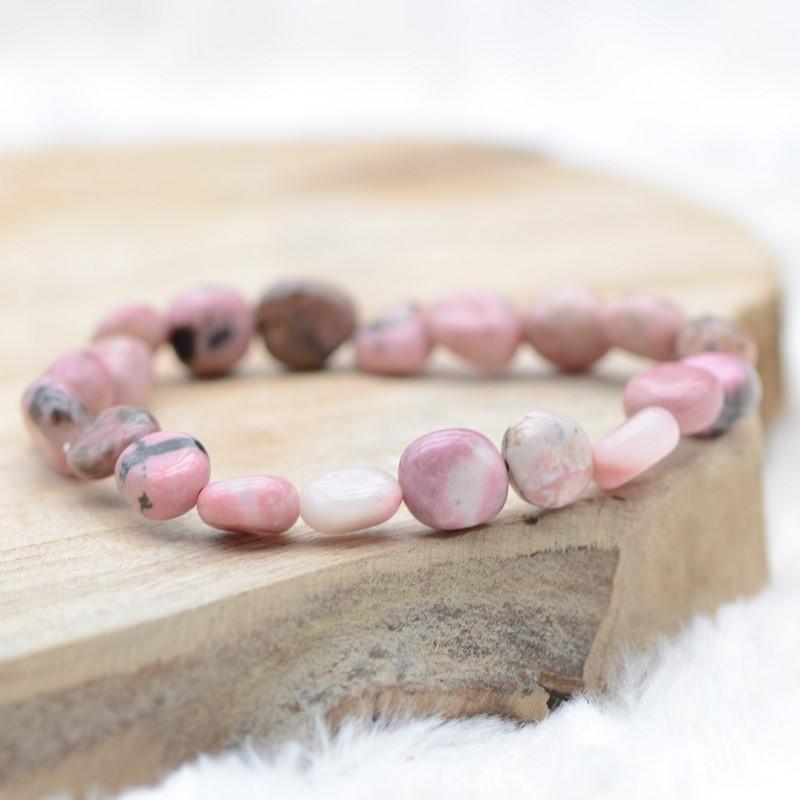 Bracelet roulé "Soin" en Rhodonite - lespierresdubienetre