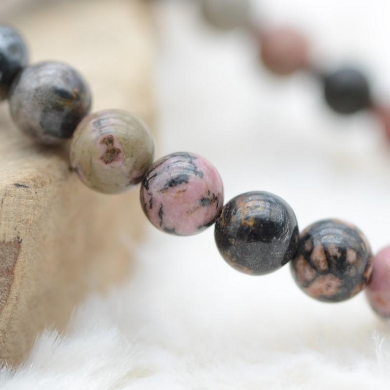 Bracelet "Soin" en Rhodonite - lespierresdubienetre