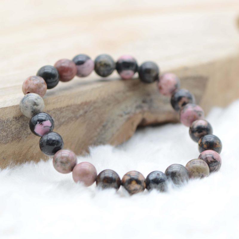 Bracelet "Soin" en Rhodonite - lespierresdubienetre