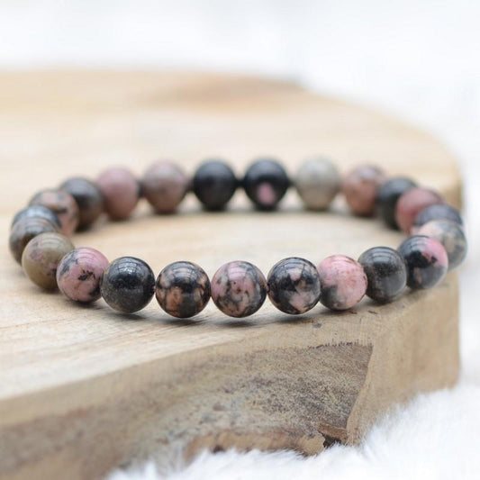 Bracelet "Soin" en Rhodonite - lespierresdubienetre