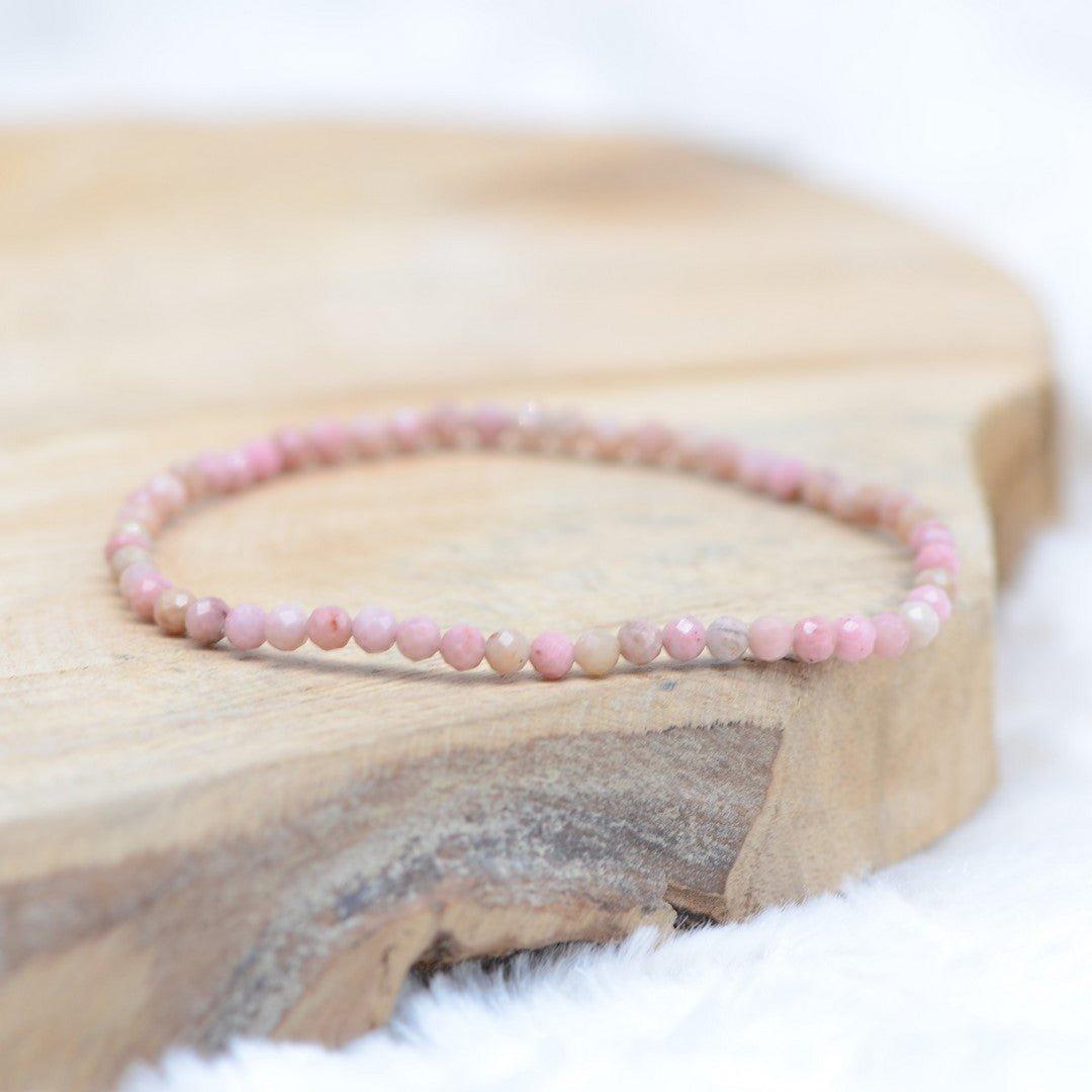 Bracelet "Soin" en Rhodonite à facettes - lespierresdubienetre