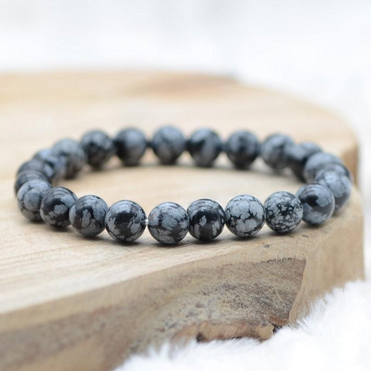 Bracelet "Spontanéité" en Obsidienne Neige - lespierresdubienetre