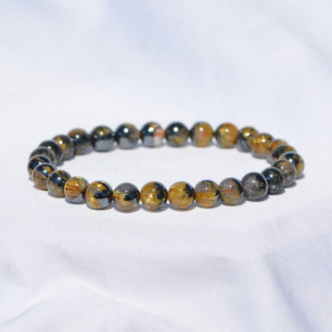 [EXCEPTIONNEL] Bracelet "Positif" en Cristal de Roche Rutil & Hématite AAA - lespierresdubienetre