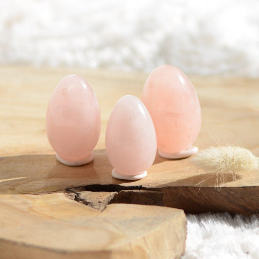 Oeuf de Yoni en Quartz Rose - lespierresdubienetre