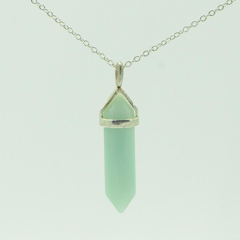 Pendentif "Apaisement" en Amazonite du Brésil Pointe - lespierresdubienetre