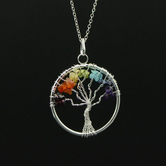 Pendentif "Arbre de vie" 7 chakras - lespierresdubienetre