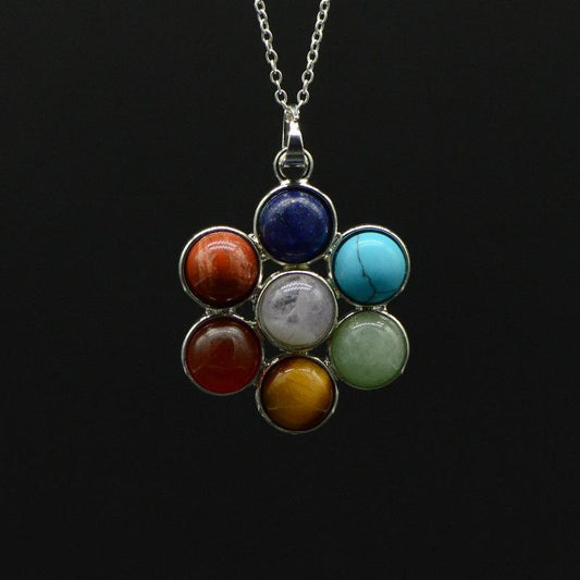 Pendentif "Bouquet de fleurs" 7 chakras - lespierresdubienetre