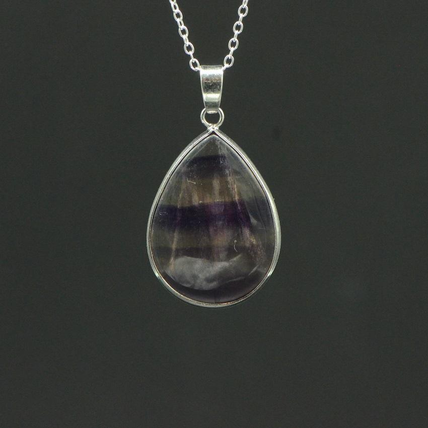 Pendentif "Concentration" Goutte en Fluorite - lespierresdubienetre