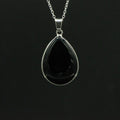 Pendentif "Force Mentale" Goutte en Agate Noire - lespierresdubienetre