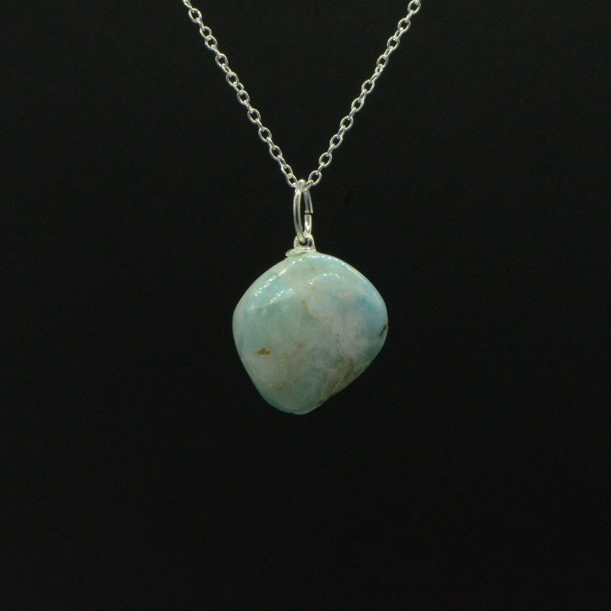 Pendentif "Harmonie" en Larimar roulé - lespierresdubienetre