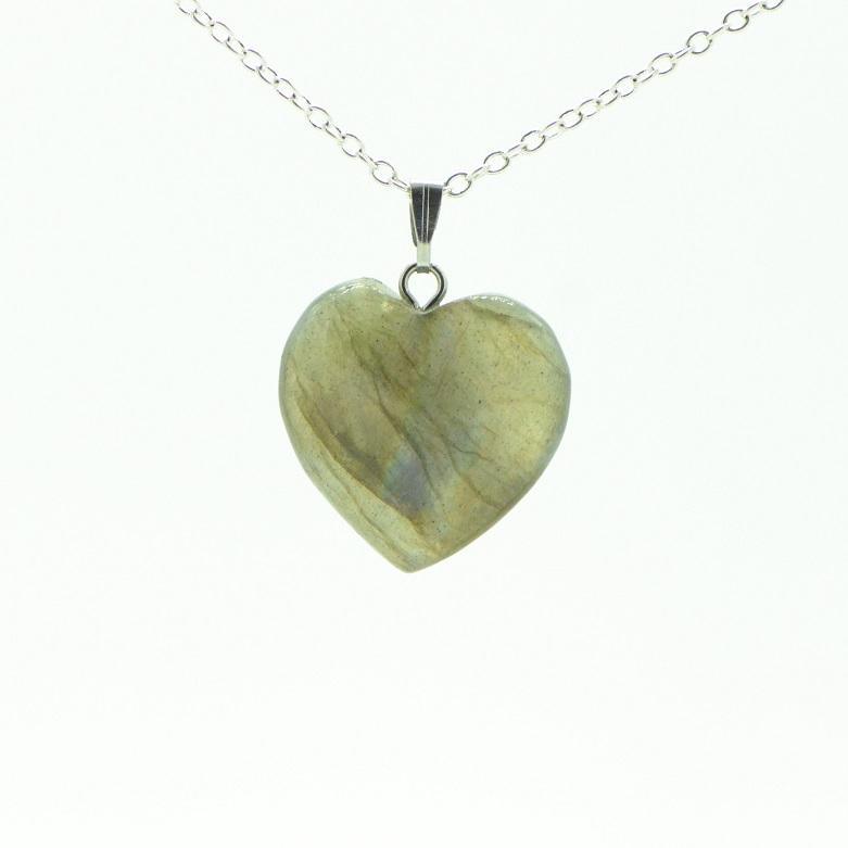 Pendentif "Protection" en Coeur labradorite 2 cm - lespierresdubienetre