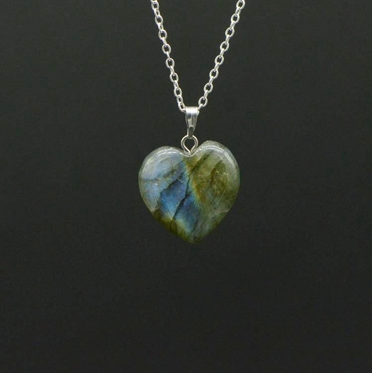 Pendentif "Protection" en Coeur labradorite 2 cm - lespierresdubienetre