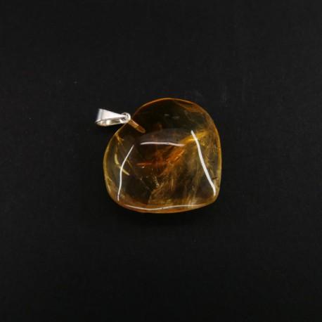 Pendentif "Réussite" Coeur en Citrine - lespierresdubienetre