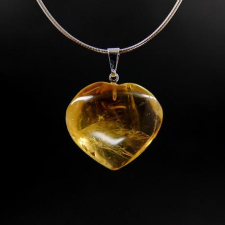 Pendentif "Réussite" Coeur en Citrine - lespierresdubienetre