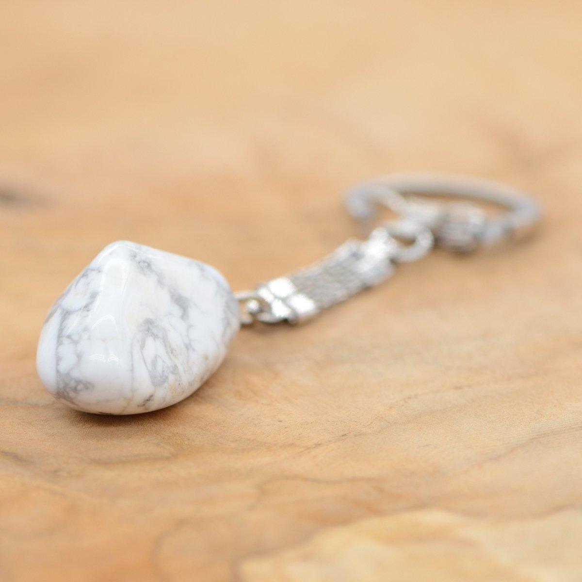 Porte-clés "Patience" en Howlite - lespierresdubienetre